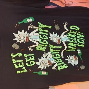 Black Graphic T-Shirt with Green Text